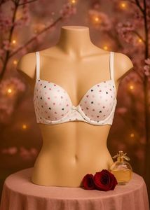 Heart Print Bra