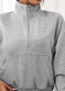 Grey Half Zip Sweatshirt