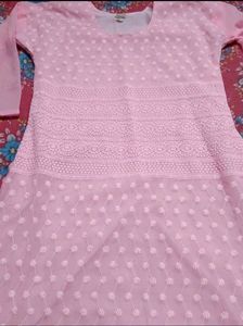 Elegant Pink Chikankari Kurta