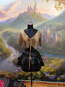 Y2k/Gyaru leopard print top, skirt, and bag set