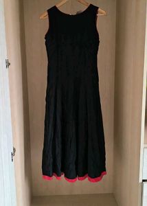 Elegant Black Embroidered Anarkali Kurti