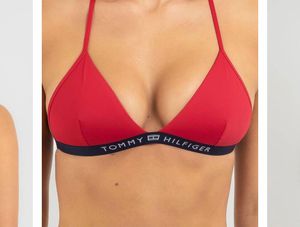 Tommy Hilfiger Red Triangle Bikini Top