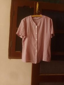 Chic Checked Button-Up Blouse