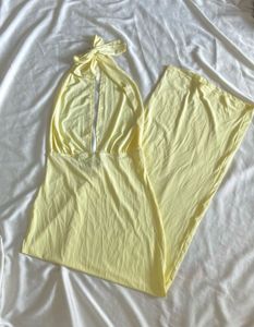 Yellow Halter Neck Maxi Dress