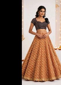 Lehenga Choli Set with trouser free