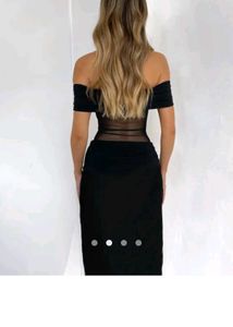 savana Black bodycon sheer dress