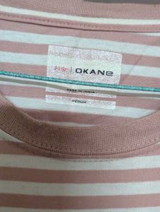 Pink &amp; White Striped Long Sleeve Tshirt