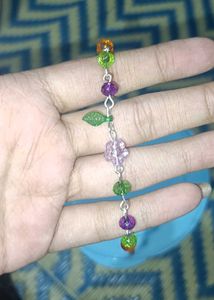 Y2K Flower &amp; Leaf Charm Bracelet
