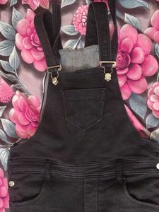 black Denim Overalls for Women