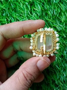 Brass and Pearl Finger Ring