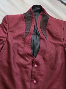 Stylish Maroon Ethnic Jacket with Pant