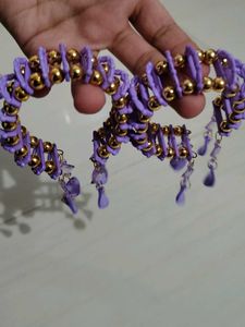 Chic Purple &amp; Gold Beaded Bracelet