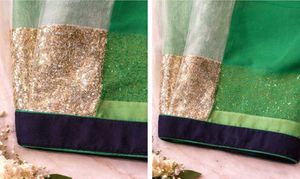 Elegant Green and white Saree with Glittery Bo