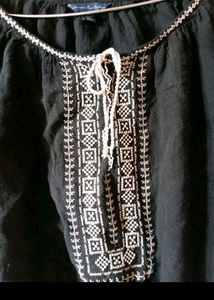 Embroidered Peasant Top