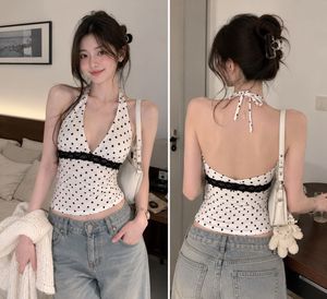 Polka Dot Halter Neck Top