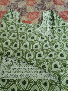 Green Printed Kurta Set