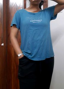 Blue Pure Cotton T-Shirt pantaloons