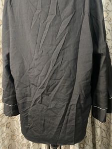 Elegant Black Kurta with V-Neck