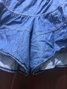 Denim Tiered Skirt