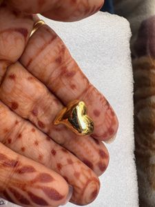 Gold Heart Stud Earrings