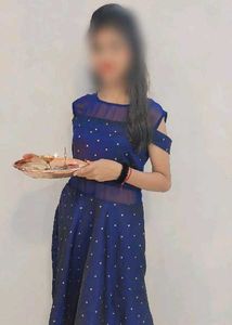 Elegant Blue Kurta Set with Foil Print