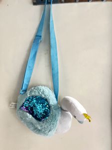 Cute Swan Sequin Plush Crossbody Bag