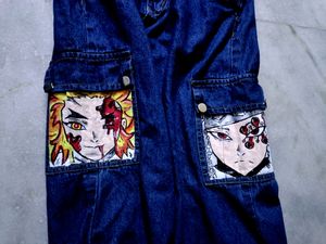 Tengen And Rengoku Unisex Custom Anime Cargos