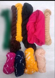 11 Assorted Plain and Tie-Dye Dupattas