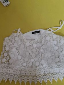 Chic White Lace Crop Top