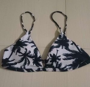 Palm Tree Print Bikini Top