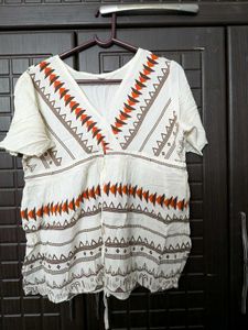 Boho Print V-Neck Tunic Top