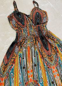 Boho Paisley Print Maxi Dress