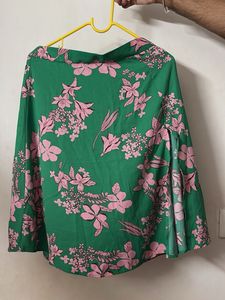 Green Floral Print Skirt