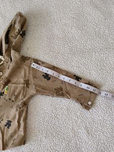 Cute Teddy Bear Print Hooded Shirt