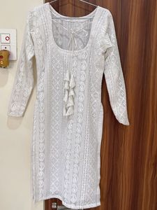 White Chikankari kurta