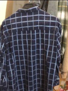 Men's Blue Plaid Button-Up Shirt