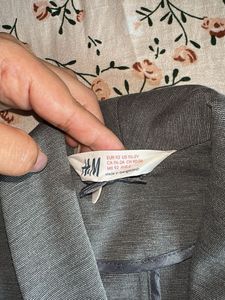 Grey Girls Blazer with Bow