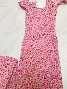 Pink Floral Kurta Set