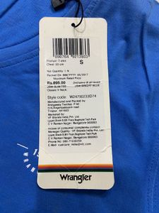 Blue Wrangler V-Neck T-Shirt