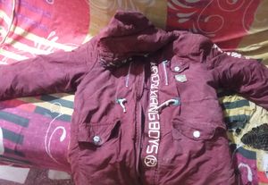 Men's Maroon Hooded Winter Jacket