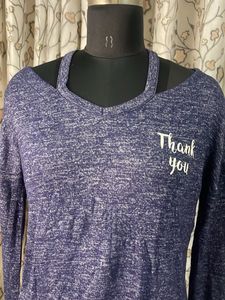 Jennyfer Blue Marled Knit Top