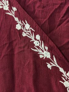Westside Maroon Embroidered Peplum Top