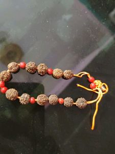 Rudraksha Bracelet with Red Beads