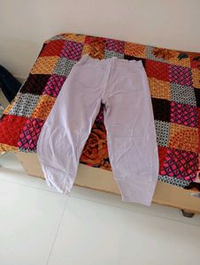 Lavender Baggy Jeans with Black Crop Top