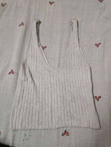 Sparkly V-Neck Knit Tank Top