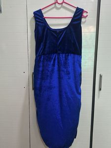 Royal Blue Velvet Dress