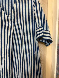 Striped V-Neck Casual Dress