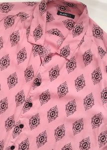 Pink Printed Short Sleeve Shirt