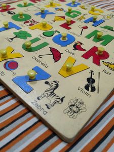 wooden alphabet board