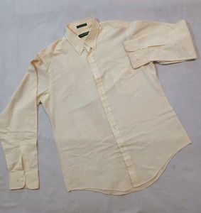 Classic Men's Cream Button-Down Shirt
